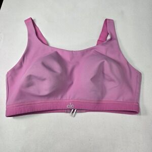 Alo Women Sports Bra 38DD Pink Wireless Strap Adjustable Convertible
